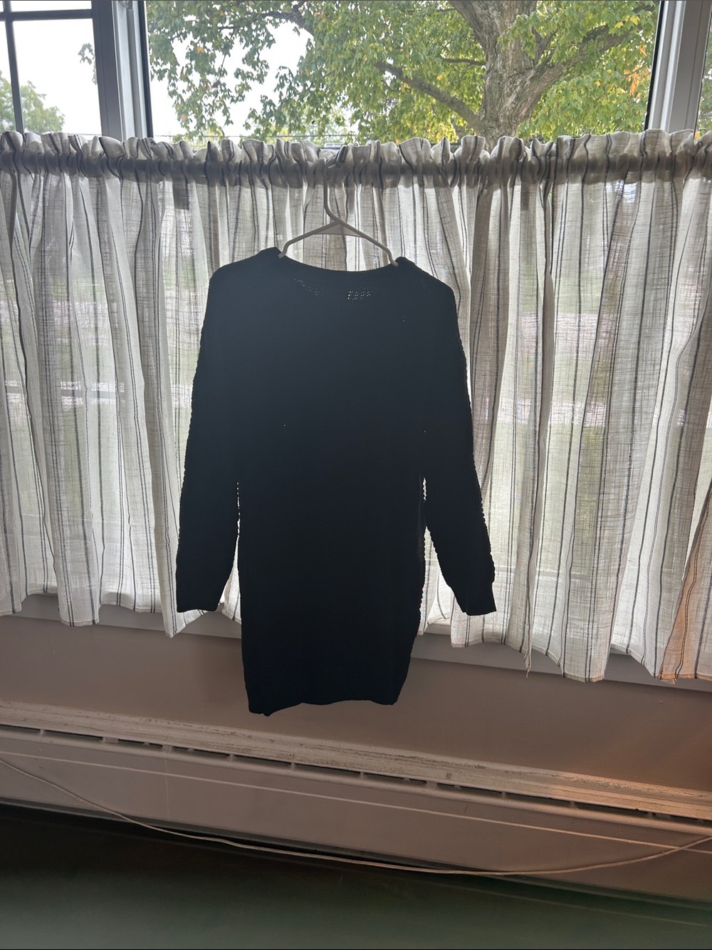 Black Women's Knit Dress - Classic Long Sleeve